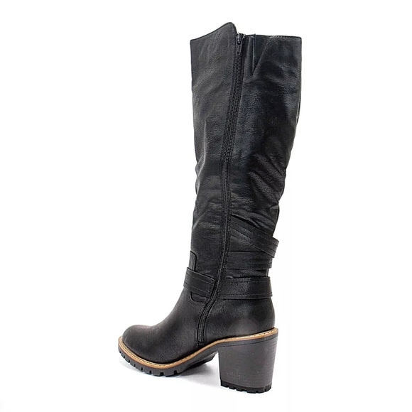 Sun + Stone Women's Viviaan Zip up Buckle Black Knee-High Boots Size 6.5 M - Picture 3 of 8